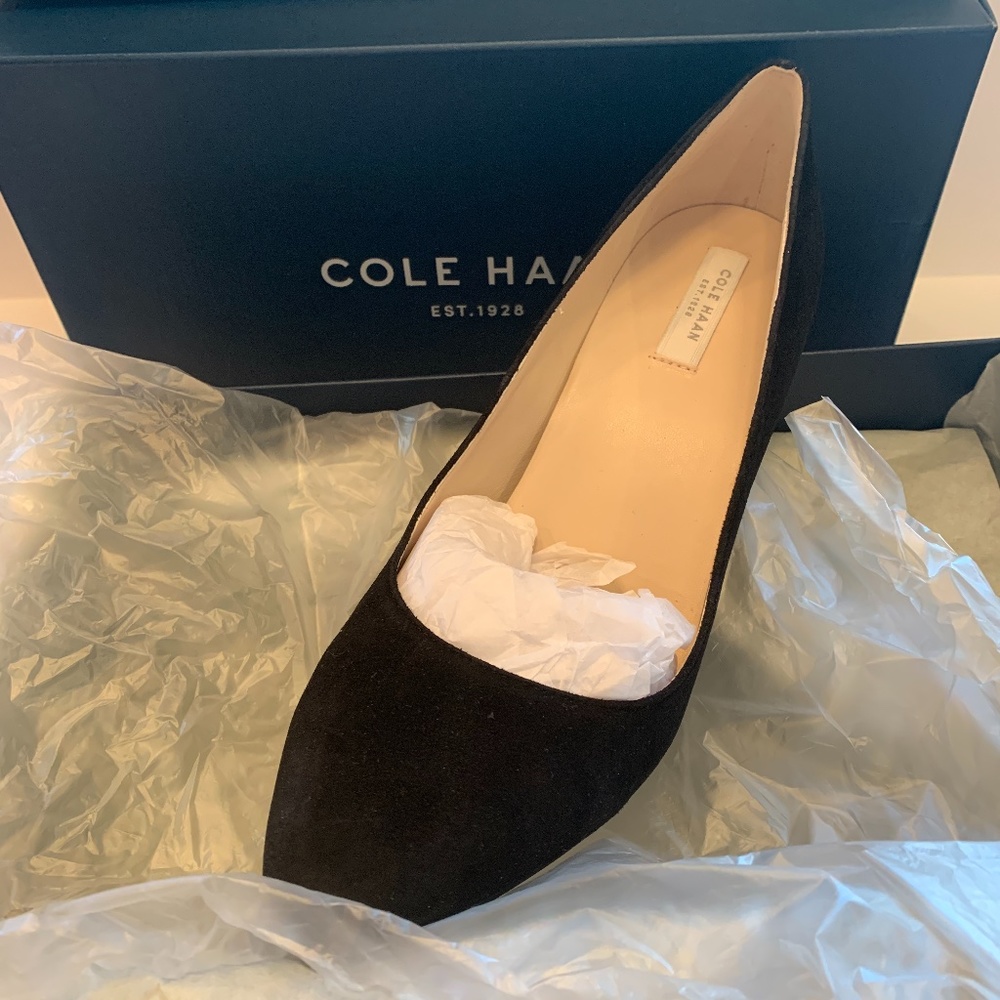 NWT!! Cole Haan Fair Haven Pump 85 Women Blk Suede